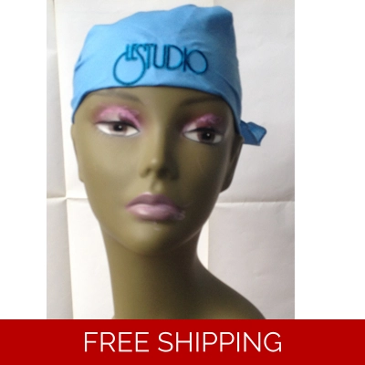 Bandana Sky Blue Black & Blue Embroid Front Logo